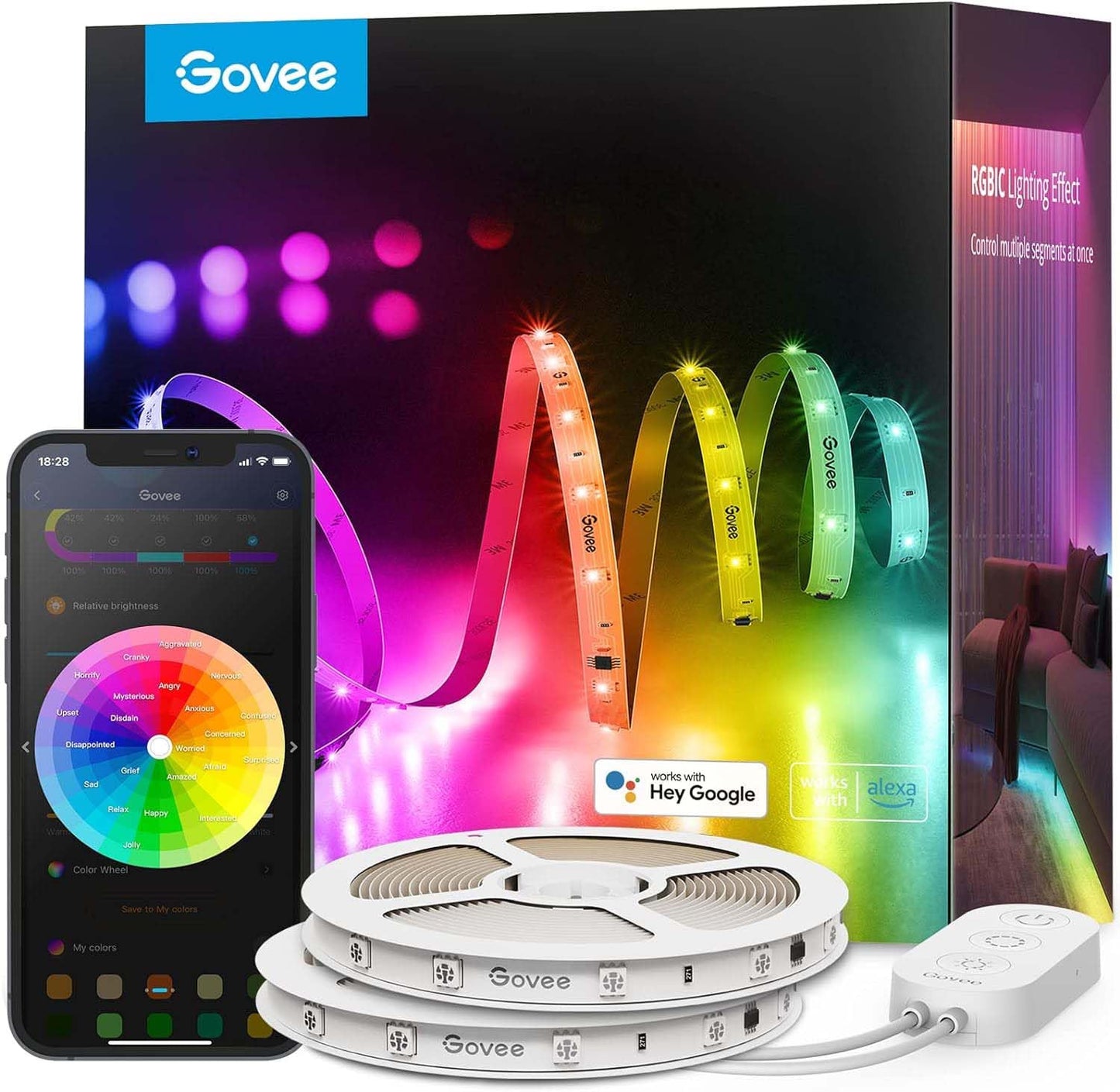 Govee RGBIC Pro Smart LED Strip Lights with Alexa & Google