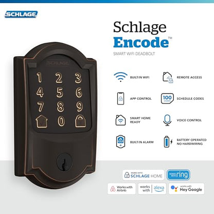 Schlage Encode Smart WiFi Deadbolt Door Lock with Touchscreen