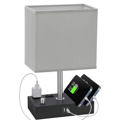 Kakanuo Fully Dimmable Bedside Lamp for Bedroom with USB C Ports