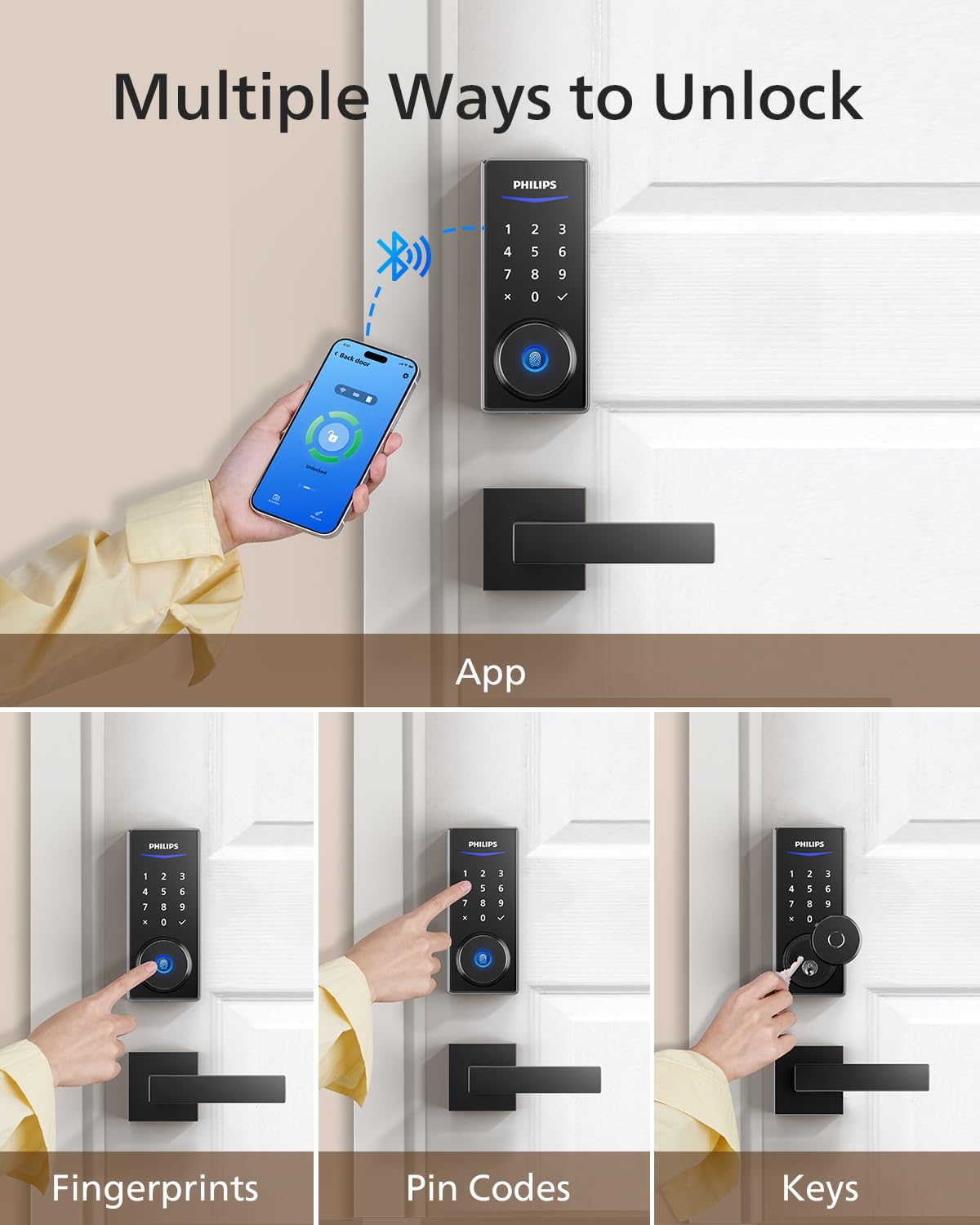 Philips Smart Door Lock with Fingerprint, App & Keyless Entry