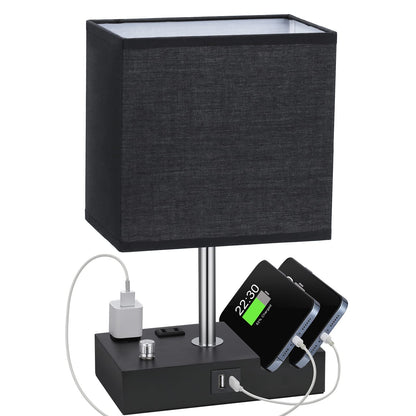 Kakanuo Fully Dimmable Bedside Lamp for Bedroom with USB C Ports