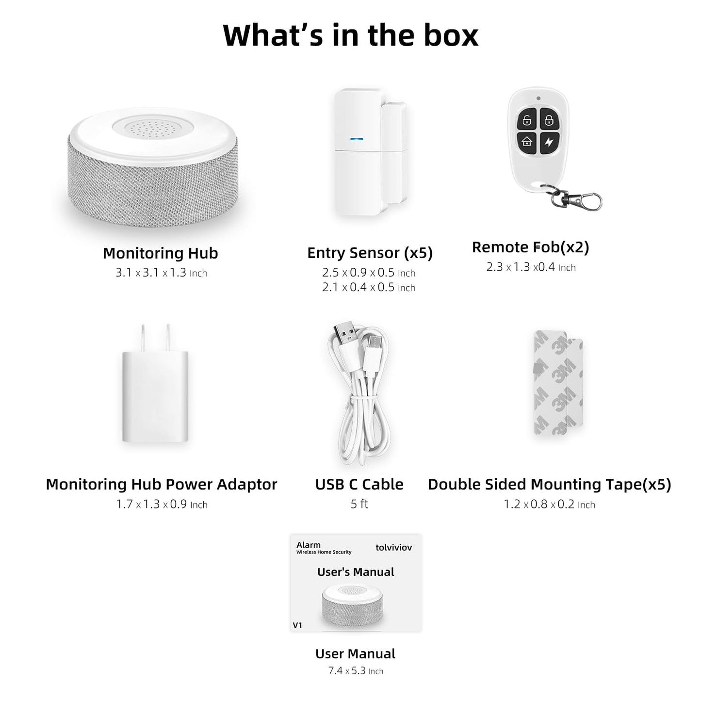 Tolviviov WiFi Smart Home Security Alarm System Kit – 8 Piece