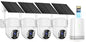 4MP Solar Wireless Outdoor Security Camera System with PTZ – 4 Pack
