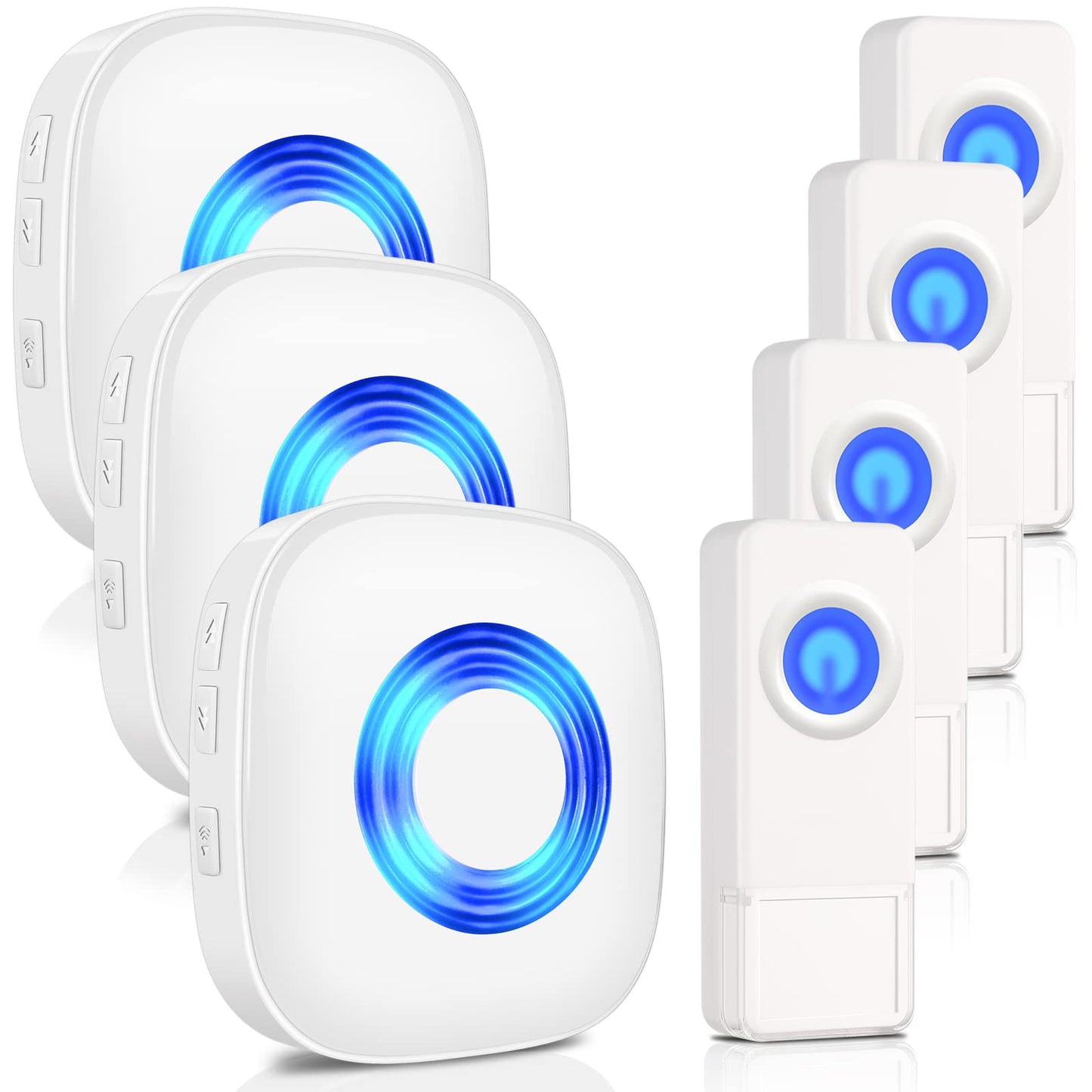 PHYSEN Wireless Doorbell Chime Kit with LED Flash – 2 Button 4 Receiver