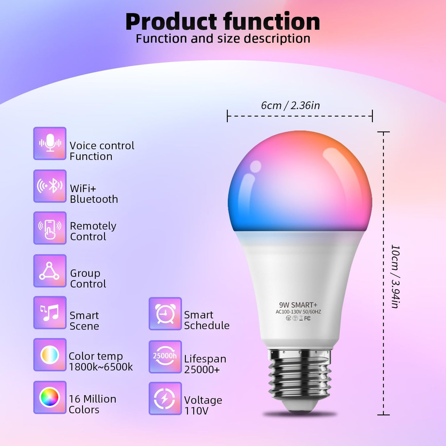 Nowepai Smart Colored Light Bulbs