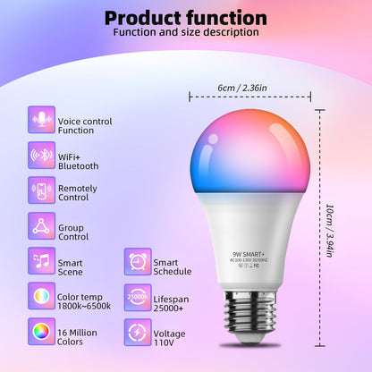 Nowepai Smart Colored Light Bulbs