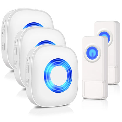 PHYSEN Wireless Doorbell Chime Kit with LED Flash – 2 Button 4 Receiver