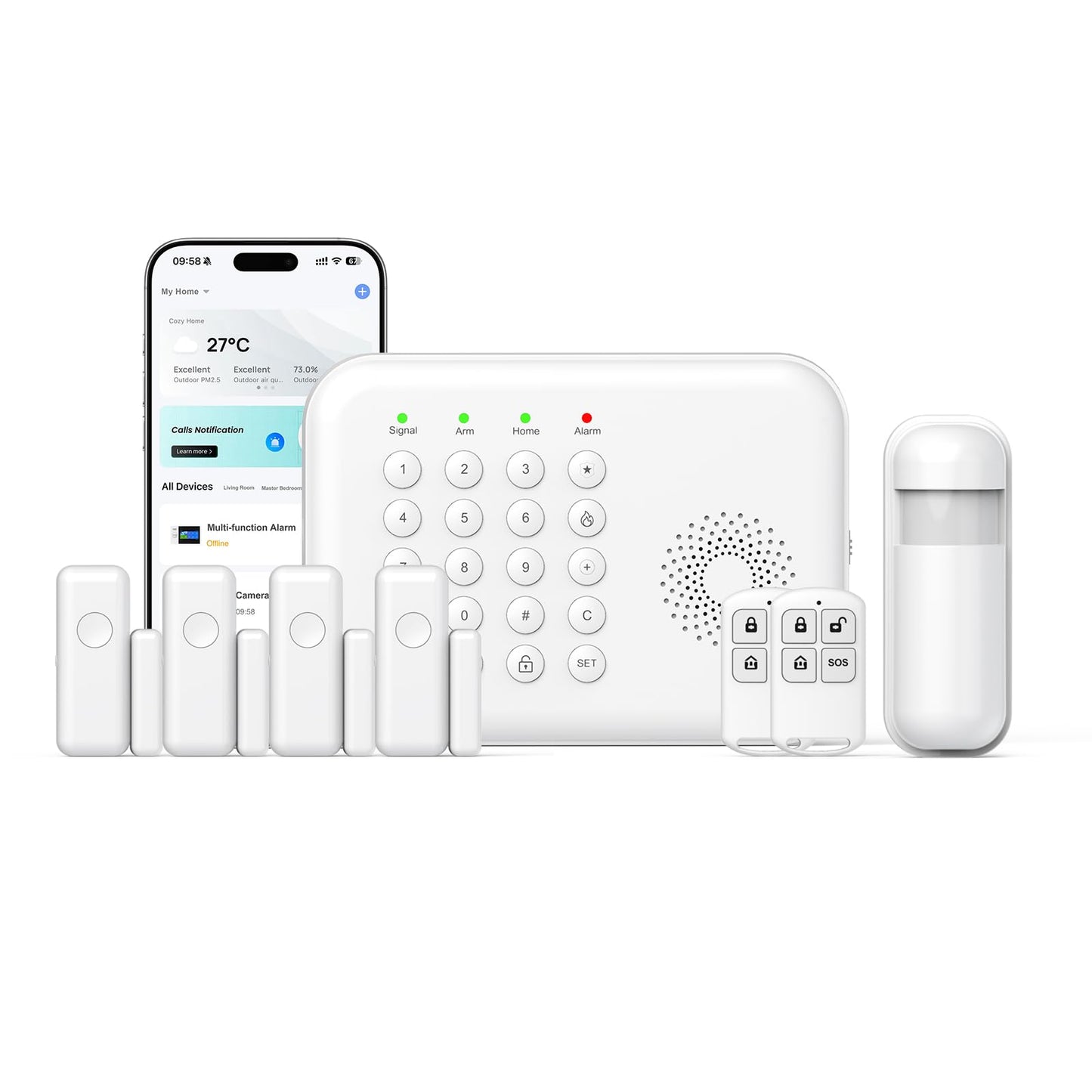 Hapippofa Alarm System for Home Security,WiFi/4G Home Alarm System with DIY