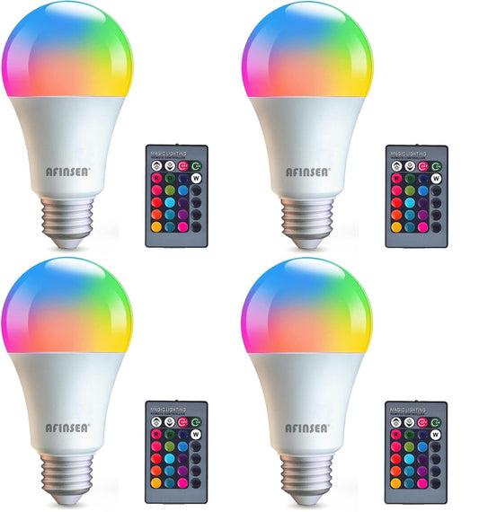 AFINSEA RGB Color Changing LED Light Bulb with Remote – A19