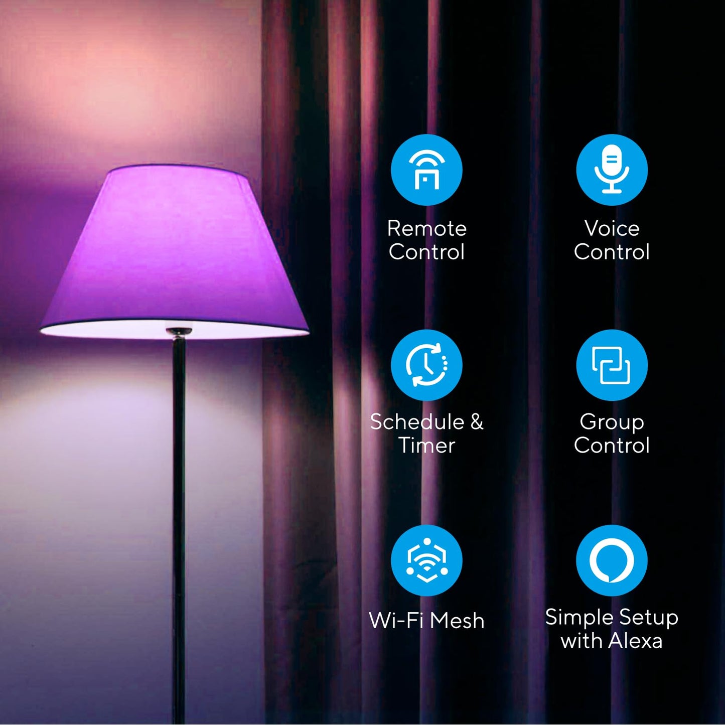 U-tec Smart RGB WiFi LED Light Bulbs with Alexa – A19 2 Pack