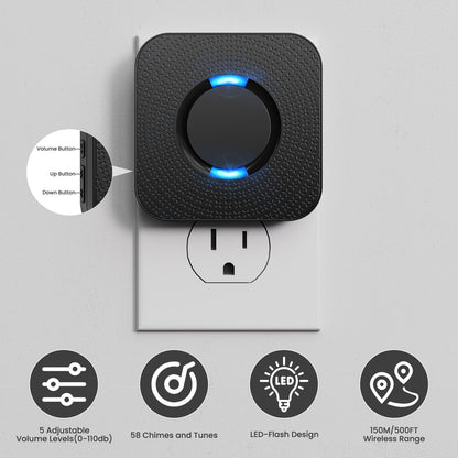 Wireless Motion Sensor Alarm System with LED Alert & Chime