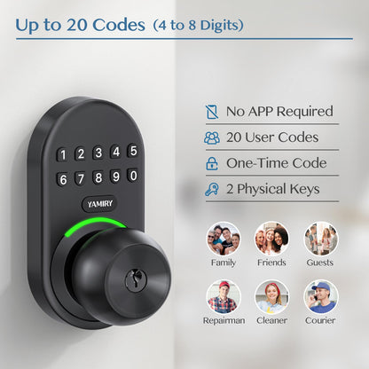 Yamiry Keyless Entry Smart Door Knob Lock with Keypad
