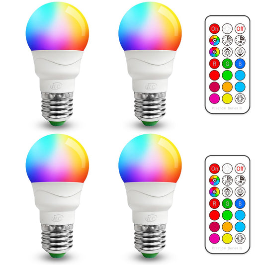 ILC RGB Color Changing LED Light Bulb with Remote – E26 Base