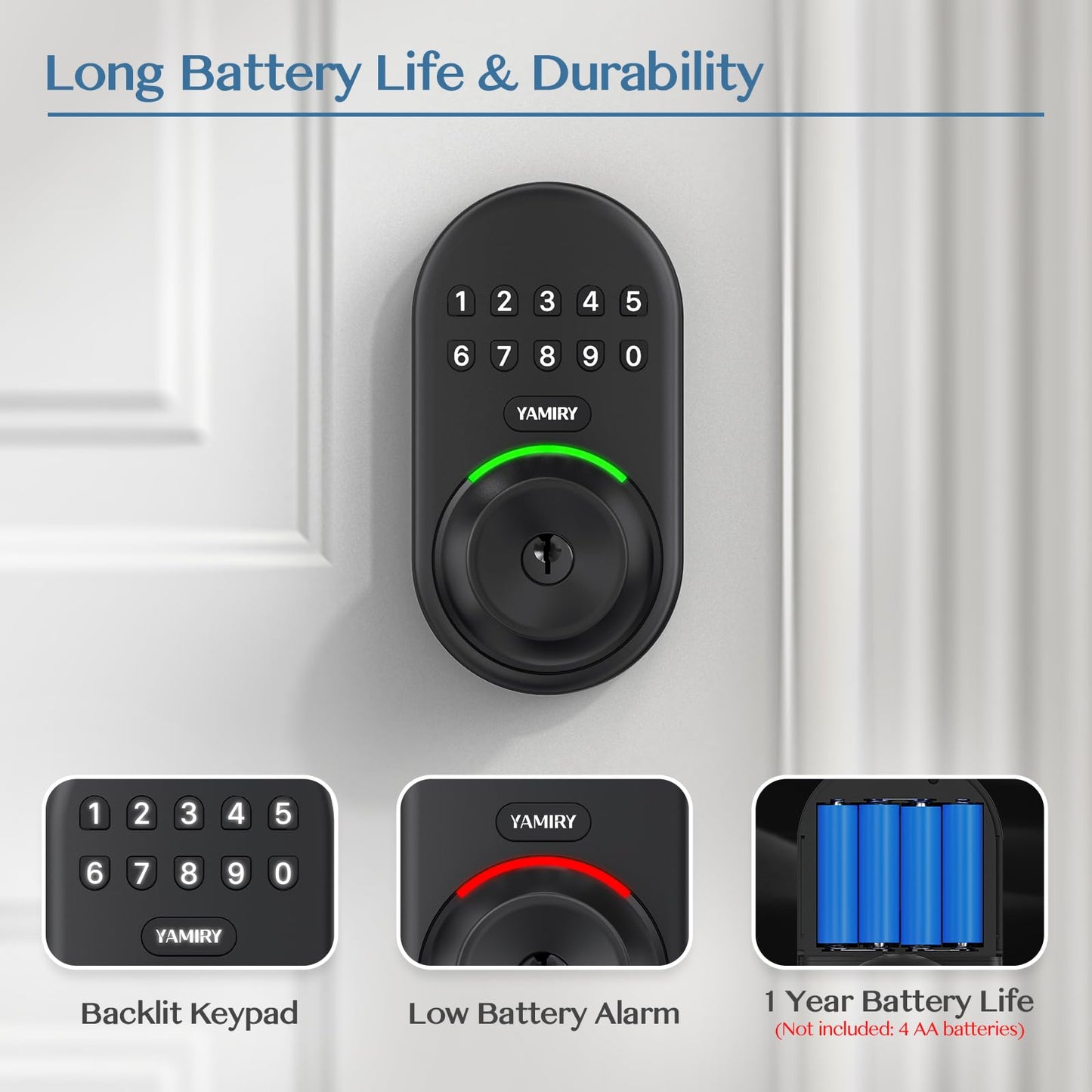 Yamiry Keyless Entry Smart Door Knob Lock with Keypad