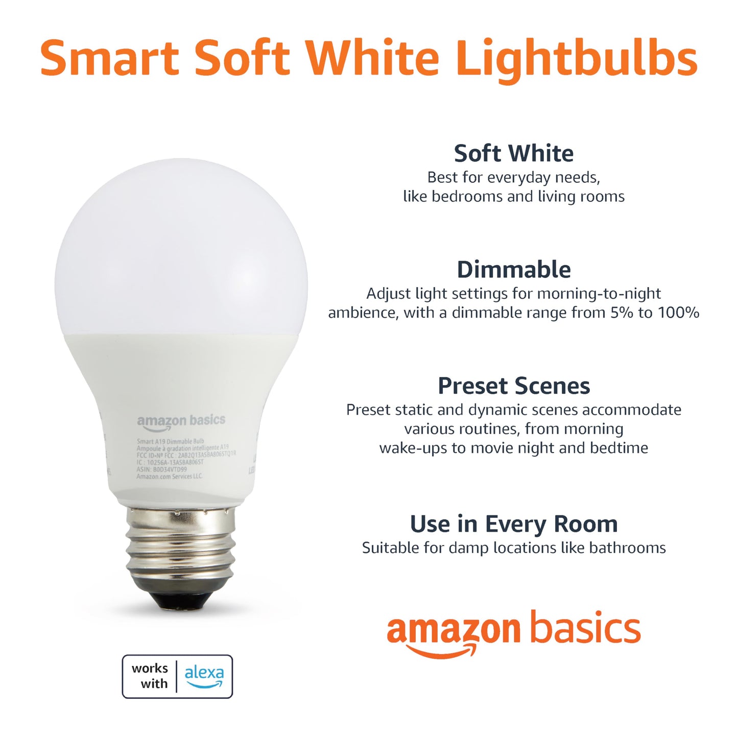Amazon Basics Smart BR30 Light Bulb