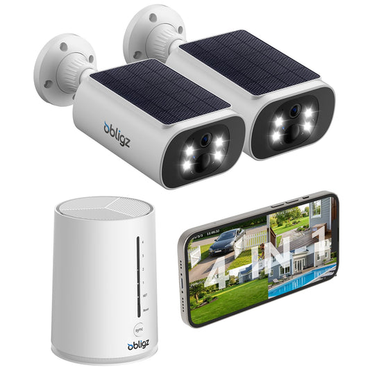 Obligz 4MP Solar Outdoor Security Camera System – Wireless