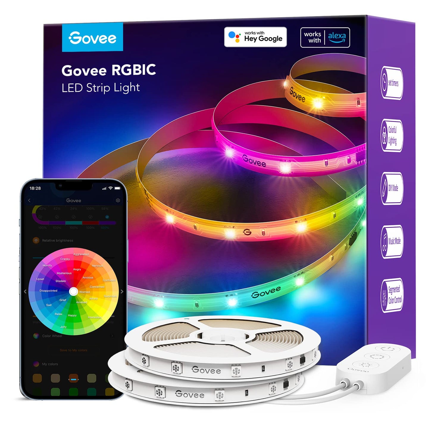 Govee RGBIC Pro Smart LED Strip Lights with Alexa & Google