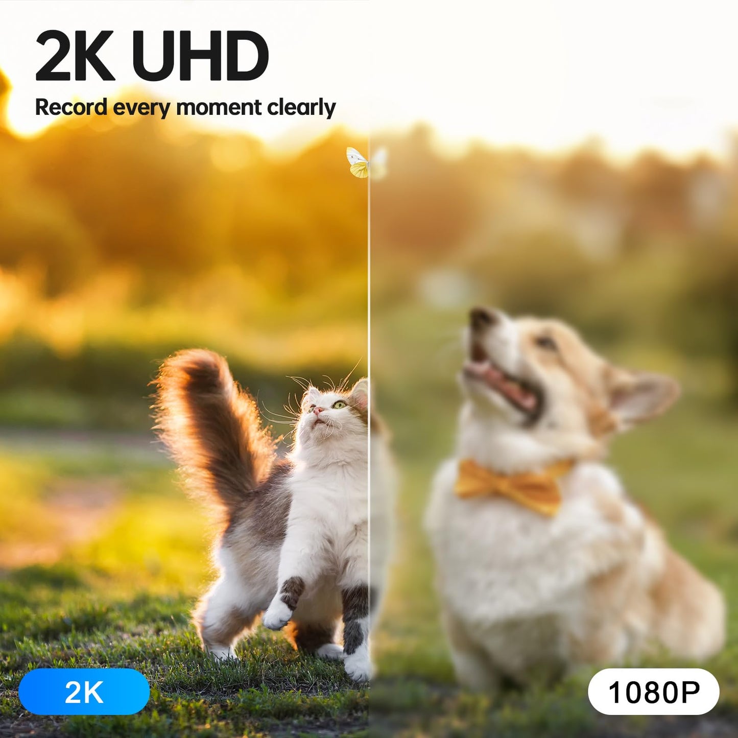 4MP Solar Wireless Outdoor Security Camera System with PTZ – 4 Pack