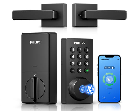 Philips WiFi Smart Door Lock with Handle, Keypad & Fingerprint