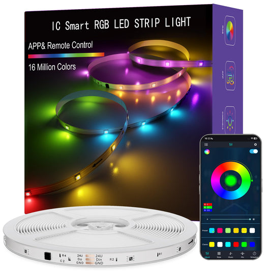 ERBTY Smart RGB LED Strip Lights with App Control & Music Sync