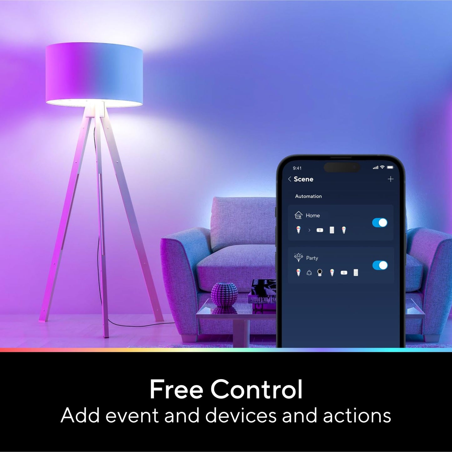 U-tec Smart RGB WiFi LED Light Bulbs with Alexa – A19 2 Pack