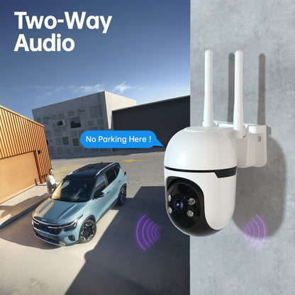 4MP Solar Wireless Outdoor Security Camera System with PTZ – 4 Pack