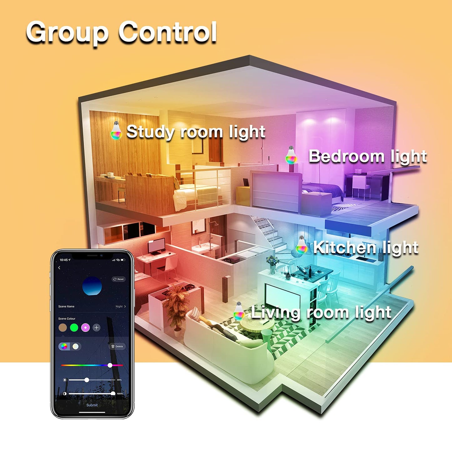 DAYBETTER Tuya Smart RGB WiFi LED Light Bulbs – A19 E26