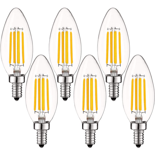 LUXRITE Vintage LED Candelabra Bulb 60W Equivalent – E12 Base