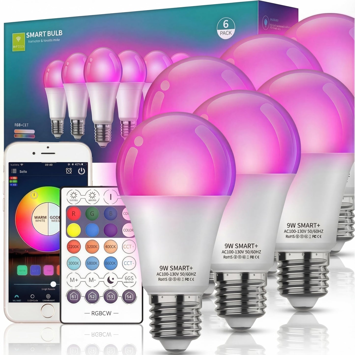 Nowepai Smart Colored Light Bulbs